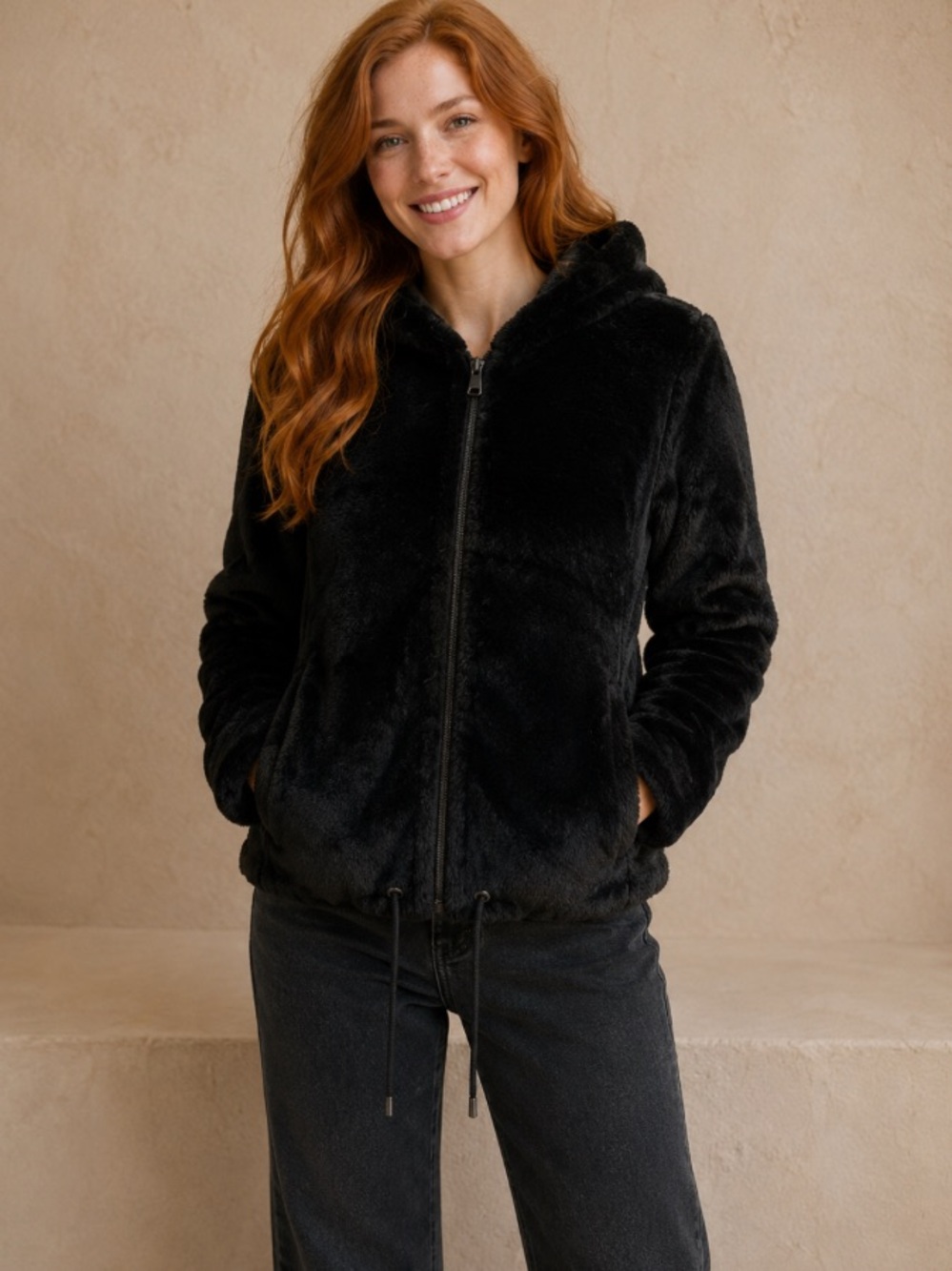 ✨ LUXE REAL FUR HOODED JACKET ✨ Size Medium